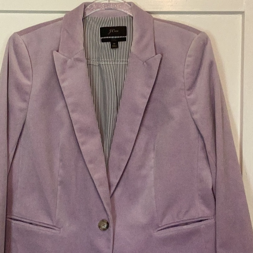 J. Crew Lavender Velvet Parke Blazer 14